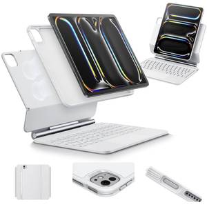 lot 14124 image: ESR iPad Pro 11 Inch Case with Keyboard (M5M4, 20252024), iPad Pro 11(5th) Keyboard Case with Easy-Set Magnetic Stand, PortraitLandscape Modes, Removable Protective Case, Rebound 360 Series, White