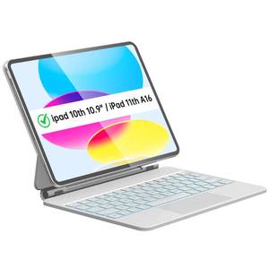 lot 14140 image: Otuoor Magic Keyboard for iPad Pro 12.9-inch (6th5th4th3rd), Uninterrupted View, Effortless Command, iPad Air 13-inch Case Keyboard (M3 2025M2 2024), Snap Tight, The Comfort Angle, White