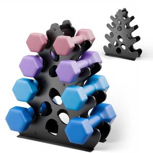 lot 14146 image: 4 Tier Dumbbell Rack, Weight Rack For Home Gym, Dumbbell Stand for Free Weights