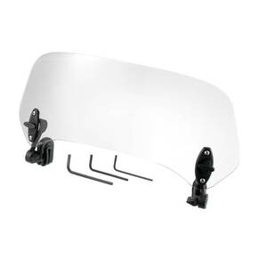 lot 15153 image: Motoforti 37cm Clear Lens Motorcycle Windshield, Adjustable Clip Wind Deflector Windshield Extension Universal Fit for Most Motorcycles & Scooters