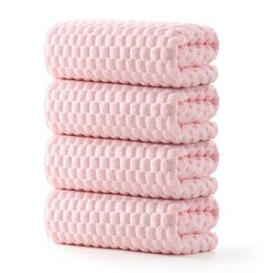 lot 15161 image: REDKISS 4 Pack Pink Microfiber Bath Towels - Extra Large Waffle Towels Set for Bathroom, Super Absorbent Towel Set of 4 Lagre, Quick Dry Bathroom Towel for Spa, Gym,Travel, Lint Free, Ultra Soft