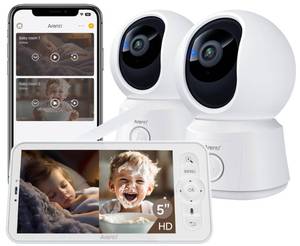 lot 15163 image: ARENTI Baby Monitor 2 Cameras, Smart Baby Camera with 5-Inch Wireless Display, Super Night Vision, Temperature Sensor, Sound Detection, Auto Motion Tracking, 2-Way Audio, VOX Mode(B2 Set)