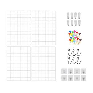 lot 15179 image: ZUOKEMY 4 Pieces Mounted Photo Grid Wall Grid Decorative Panels(white11.8 x15.7) for Living Room, Bedroom, Office, Study, Etc. Photo Memo Display Grid Panels