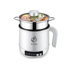 lot 15218 image: Drizzle Electric Hot Pot Cooker Steamer 1.8L Multifunctional Nonstick Pan Office Dorm Cooking Portable Ramen Cooker Steamer Boil Dry Protection Suitable For Noodle Cooker Eggs StirFrying