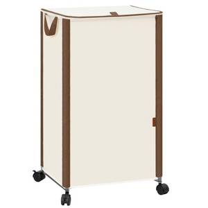 lot 15223 image: STORAGE MANIAC Rolling Laundry Hamper with Lid, 23.7 Gal (90 L) Large Tall Laundry Basket with Wheels & Handles, Aesthetic Dirty Clothes Hamper for Small Space, Dorm, Apartment, College, Beige