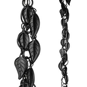 lot 15225 image: Monarch Rain Chains Aluminum Cascading Leaves Black Rain Chains for Gutters �� 8.5 ft Black Decorative Rainchain Outdoor Durable Heavy Duty Gutter Chain Downspout, Modern Rainchains for Outside