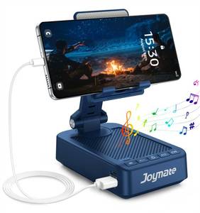 lot 16293 image: Joymate Gifts for Men Women, Bluetooth Speaker Phone Stand with Charging Function 360° Rotable Adjustable Cell Phone Holder HD Surround Sound for Desk Fits All Phones,Tablet (Blue)