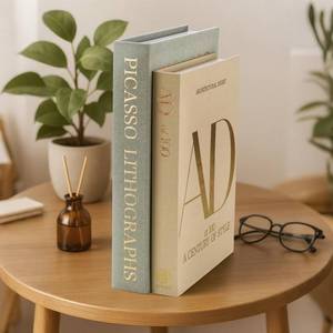 lot 16310 image: Lshfjnd Decorative Books for Home Decor - Coffee Table Books FauxFake - Aesthetic Home Room Decor for Shelf Living Room Mantle TV Stand Entryway Office - Decorations for Home one cover slightly bent