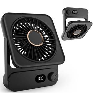 lot 16312 image: Magnetic Cruise Desk Mini Fan, 4000mAh Ultra-Slim Travel Fan Rechargeable, 0-100 Speeds, 150° Adjustable Portable Fan for Ship Cabin, Bedroom Sleeping, Camping, Travel & Cruise Essentials 2026, Black