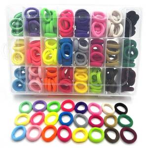 lot 16343 image: 288 Pcs Toddler Hair Ties, Soft Seamless Cotton Hair Ties, Multicolor Small Hair Bands for Little Girls and Kids, Elastic Hair Accessories Ponytail Holders (24 Colors)