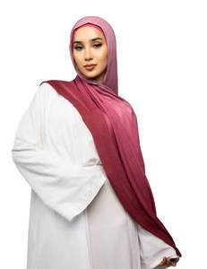 lot 16365 image: Txmout Ombre Modal Hijab Scarf for Women Muslim, Soft Lightweight Headscarf (Dark Pink - Light Pink)