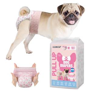 lot 16386 image: Dono Disposable Pull It Up Female Dog Diapers, 360° Stretchy Waist Puppy Diapers, Super-Absorbent Doggie Diapers with Rapid-Dry Technology Leak-Proof Design for Doggy in Heat Period, M 10 Pcs