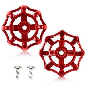lot 16484 image: Dreyoo 2 Pack Outdoor Faucet Handles, 38 in Spigot Handles Compatible with Arrowhead PK1290, 12 Point Faucet Knob for Outside Hose Bibb, Garden Valves and Frost Proof Wall Hydrants(Red,Round) missing screws
