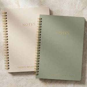 lot 18061 image: Aesthetic Spiral Notebook Set of 2 For Women and Men - Cute College Ruled 8x6 Bible Study JournalNotebook with Pockets And Lined Pages - Perfect A5 Supplies to Stay Organized at Work or School