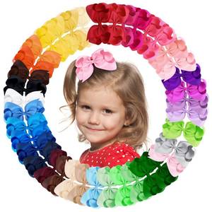 lot 18067 image: Oaoleer 40Pcs 4.5 Hair Bows Clips Grosgrain Ribbon Bows Hair Alligator Clips Hair Barrettes Hair Accessories for Baby Girls Infants Toddlers Kids Teens Children (4.5 Inch, 40 Colors)