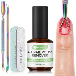lot 18074 image: Gel Nail Polish Remover 5Pcs Gel Polish Remover Kit for Nails, Acetone-free Easy Quick Nail Polish Remove in 2-5 Minutes, No Need to Soak or Wrap, Professional Nail Remover Kit Tools