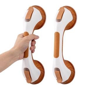 lot 18092 image: TAILI Shower Grab Bar, 2 Pack 12 Inch Suction Grab Bars for Bathtubs and Elderly, Shower Handle for Seniors Bathroom Safety Grip, No Drilling Removable,Wood Grain