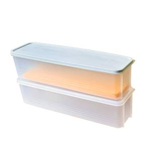 lot 18095 image: HYMAOME 2Pcs Spaghetti Container Pantry Storage Dispenser Clear Pasta Box Horizontal Food Storage Long Stackable Containers for Long Pasta, Noodles, Pantry Snacks