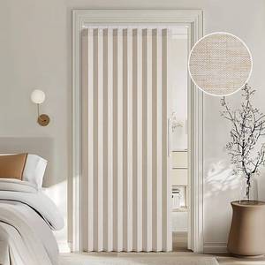 lot 18101 image: MIULEE Accordion Style Magnetic Folding Door Curtains for DoorwaysCloset, Room Divider Pleated Cream Drapes with Hooks for Interior Living RoomBedroomOpen Closet, Beige, W39 x L78 inches, 1 Panel