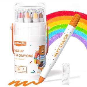 lot 18104 image: JUPITEARTH 12 Color Twist Crayons for Toddlers 1-3 and Kids 4-8, Non-Toxic Washable Crayons 2-4, Ultra-Silky Easy-Grip Art Supplies, Ideal Coloring Gift for Boys and Girls