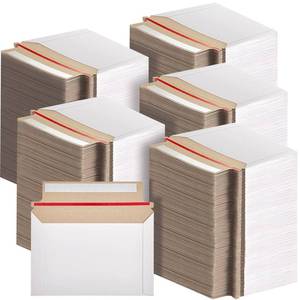 lot 19813 image: Affrolling 600 Pcs Rigid Photo Mailers with Self-adhesive Cardboard Card Shipping Envelopes Bulk for Document (6.5 x 4.5 Inch,White)