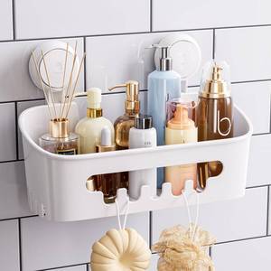 lot 19817 image: TAILI Shower Caddy Suction Cup, Heavy Duty Bathroom Organizer, Removable Shelves for Inside Shower, Shampoo, Waterproof Suction Plastic Storage for Bathroom Accessories Holder, White
