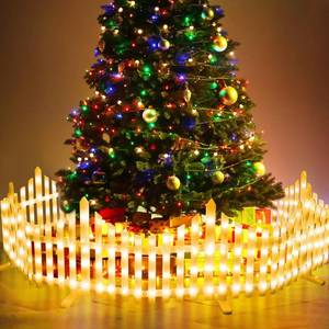 lot 19828 image: MGupzao Christmas Tree Fence Light - Christmas Decorations Lights 8 Pack Picket Fence for Indoor Outdoor Christmas Decor, Plug-in 8 Modes Decorative Light for for Landscape Patio Yard Path Xmas Decor