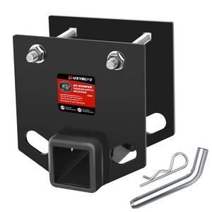 lot 19860 image: 2026 New RV Bumper Trailer Hitch Receiver Adapter by puxyblue Compatible for 4 x 4 RV Rear Bumper - 2 Receiver with 3500 LBS Capacity Connect Various Accessories - 2 Year Warranty