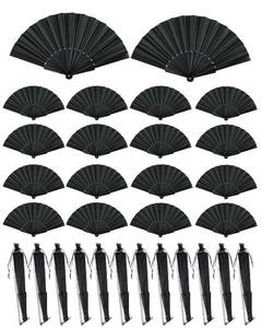 lot 19863 image: OceanCamel 100 Pack Clapping Fans for Line Dancing Clark Fan Bulk Foldable Line Dance Popping Fan Boots on The Ground Hand Fans with Mesh Bags, Perfect for Bootscootin Wedding & Party Gifts (100)