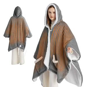 lot 19870 image: Bedsure Heated Blanket Wearable Shawl - Electric Wrap Poncho Blanket Hoodie for Adult, Birthday Gifts for Mom Women, Sherpa Heating Throw with 4 Time Settings & 6 Heat Settings, 55x64 inches, Grey