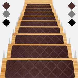 lot 19881 image: Stair Treads for Wooden Steps - 15pcs, 8x30in Carpet Stairs Runner Indoor Non-Slip Mats for Kids, Elders and Pets