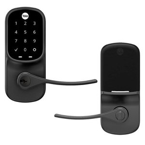 lot 19891 image: Yale - Assure Lock - Electronic Lever Lock with Touchscreen Keypad  Key Access - Black Suede