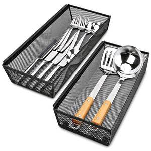 lot 19896 image: Smgmg Silverware Drawer Organizer, Silverware Organizer for Drawer, 2 Pack 14.7 X 6.1 X 2 Utensil Organizer for Kitchen Drawers, Kitchen Drawer Organizer for Large Utensils with Interlocking Arm