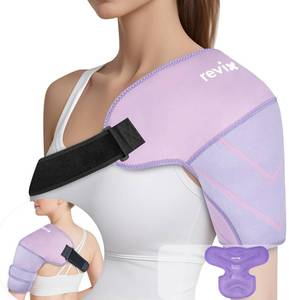 lot 19909 image: REVIX Shoulder Ice Pack Wrap, Ice Shoulder Brace for Rotator Cuff and Arm, Reusable Gel Cold Therapy Wrap for Discomfort Relief & Muscle Relaxation, Easy to Wear & Remove, Purple