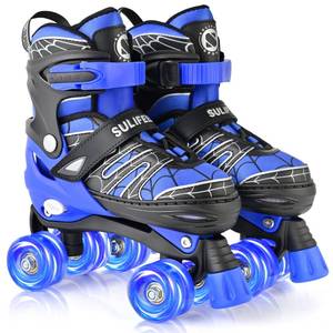 lot 19913 image: SULIFEEL Adjustable Kids Roller Skates for Boys Ages 3-5 5-8 6-12 with 4 Sizes Adjustable Light up Wheels, Best Children Gift for Beginners Indoor Outdoor Sports