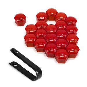 lot 20055 image: QQWD 20PCS Lug Nut Covers, 19mm Hexagonal Wheel Bolt Covers Caps, Tire Nut Rust and Dust Protection Cover with Remover Clip, Auto Exterior Accessories Personalized Wheel Decor for Most Car(Red)