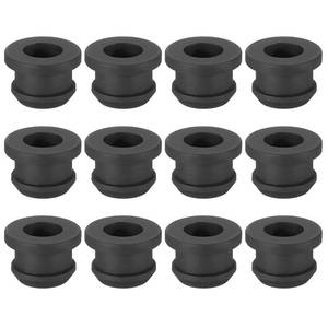 lot 20063 image: PATIKIL 10.5mm  716 Inch Drill Hole,516 Inch ID Rubber Grommets, 12Pcs Top Hat Grommet for Wiring Eyelet Ring Gasket Automotive Firewall Cable Hole Plugs Wires Protection, Black