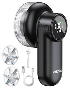 lot 20068 image: coldSky Rechargeable Fabric Shaver, Lint Shaver with Digital Display, Sweater Shaver with 6-Leaf Blades and Safety Lock, 3-Speeds Defuzzer Remove Fuzz, Pills from Clothes, Furniture, Sofa, Blanket
