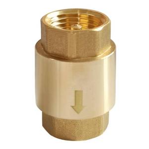 lot 20073 image: Uenede Solid Brass 34 Inch In-line Spring Check Valve 34 NPT Female Thread One-Way Non-return Prevent Water Back-flow