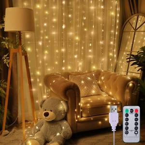 lot 20076 image: Meonum Curtain Tapestry Backdrop String Lights, Each 13 Strings 6.6 x 5 ft Tapestry Fairy String Light, 8 Modes Window Wall Hanging Light Strings for Bedroom Christmas Curtain Decor(1 Pack)