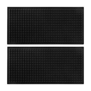 lot 20098 image: BARsics 12x6 PVC Bar Service Mat, Non-Slip Petite Cocktail and Coffee Service Mat for Countertop, Home Bar, Kitchen, Restaurant (Pack of 2)