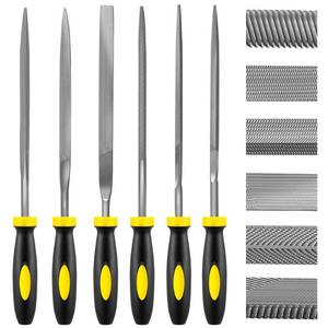 lot 20108 image: kapoua 6-Piece Metal Needle File Set - Hardened Alloy Steel Includes Flat, Warding, Square, Triangular, Round, and Half-Round Files