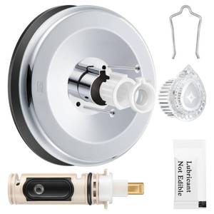 lot 20127 image: Enhon Tub and Shower Trim Kit with Cartridge Replacement, Compatible with MoenPosi Temp 2510 2520 2570 2590 Single Handle TubShower Valve, Escutcheon Screws Tube and Handle (Chrome)