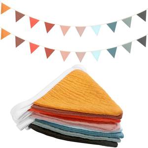 lot 20137 image: Oudain 2 Pcs Pennant Banner Flags Nursery Garland Triangle Bunting Flags Playroom Wall Decor Banner for Nursery Baby Shower Birthday Boho Wedding Party Event, Each 7.75 ft(Mixed Color)