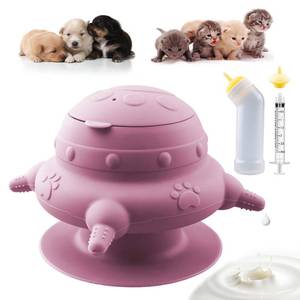 lot 20146 image: Xuanda Pet Nursing Kit, Puppy Milk Feeder Bottle, Silicone Feeding Nipple for All Breed of Puppy, Kittens and Other Animals (Pink)