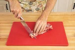 lot 5931 image: Lasting Cut Red Commercial Cutting Board