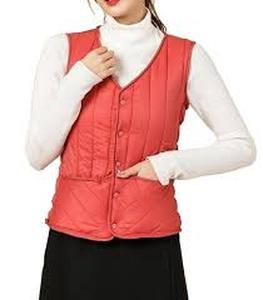 lot 6331 image: Athlisan Womens Zip Up Puffer Vest Stand Collar Sleeveless Padded Jacket Coat(Red-XL)