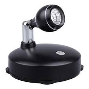 lot 6375 image: LED Puck Lights with Remote Controls Set of 2