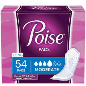 lot 19865 image: Poise Fresh Protection Moderate Long Incontinence Pads 54 Count