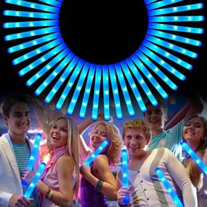 lot 1526 image: Foam Glow Sticks Bulk, 40 Pack Blue Light Up Foam Sticks 3 Modes Flashing, Glow Party Supplies for Wedding,Raves, Carnival, Concert, 4th of July, Halloween, Christmas, New Year